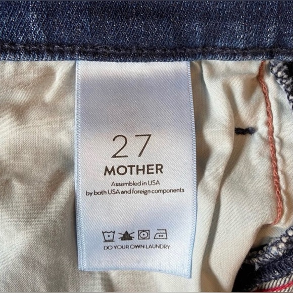 MOTHER Hustler Ankle Crop Stretch Denim Here Kitty Kitty Glitter Racer Excellent - Picture 14 of 15